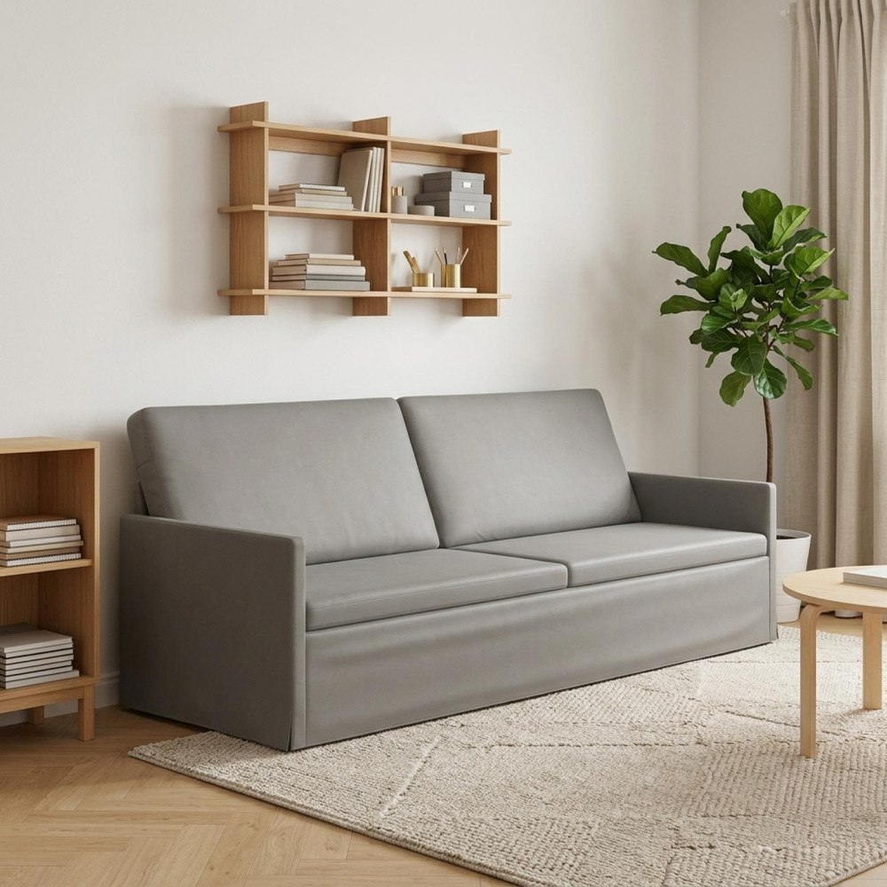 vidaXL 3-sitssoffa Ljusgrå 220 x 81 x 82 cm Sammet (V)