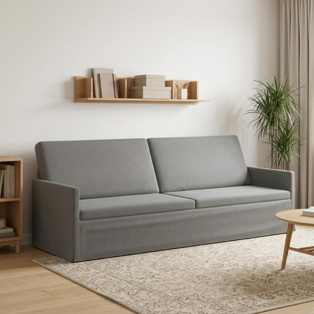 vidaXL 3-sitssoffa Mörkgrå 220 x 81 x 82 cm Sammet (V)