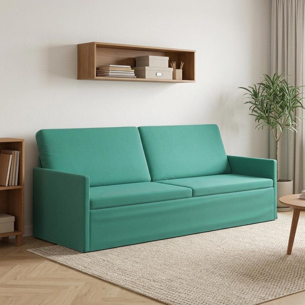 vidaXL 3-sitssoffa Turkos 220 x 81 x 82 cm Sammet (V)