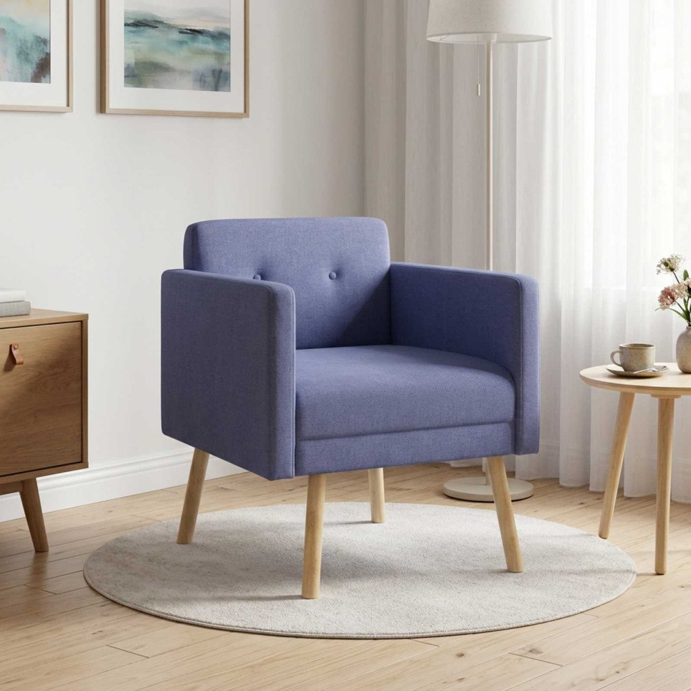vidaXL Accentstol Jeansblå Tyg