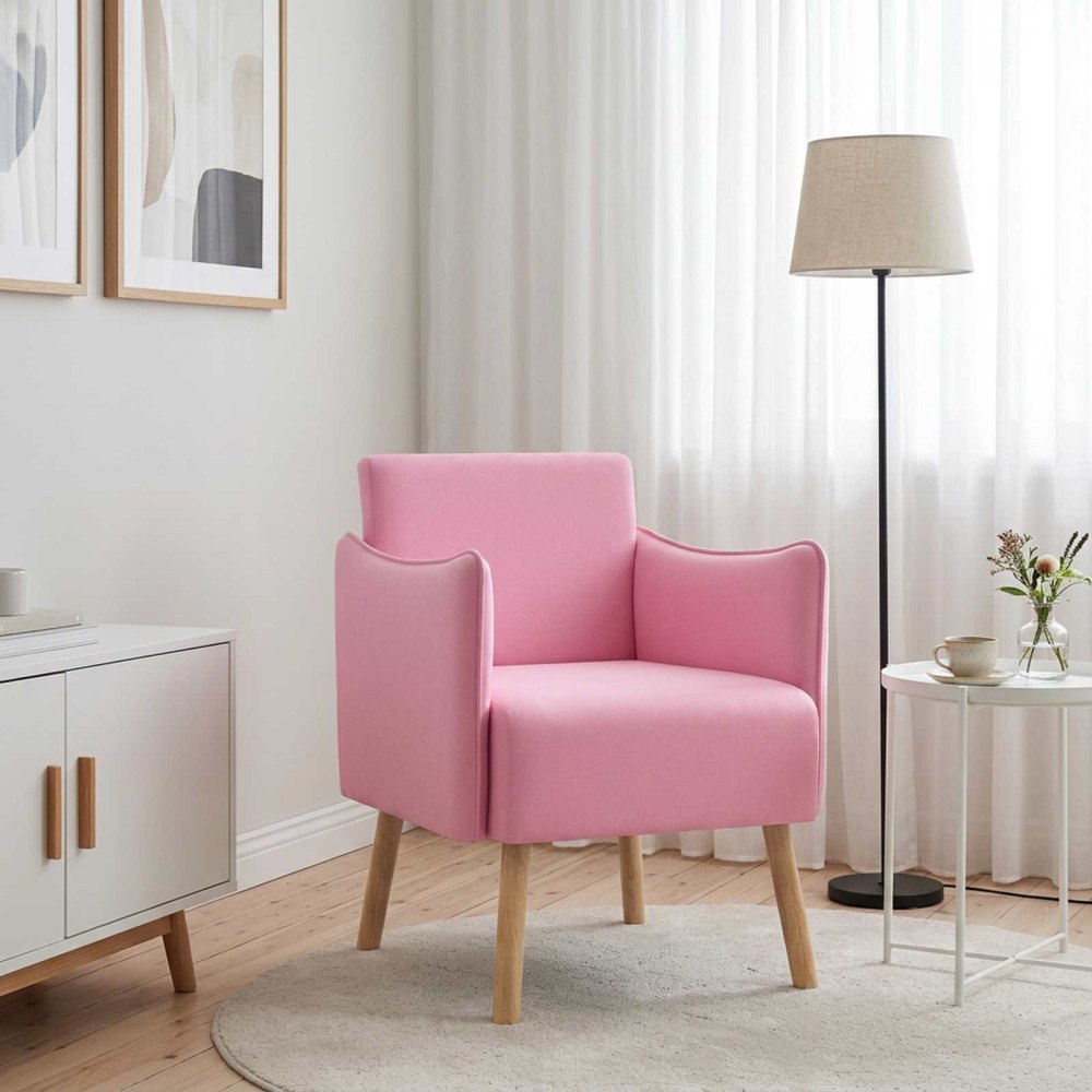 vidaXL Accentstol Rosa Tyg