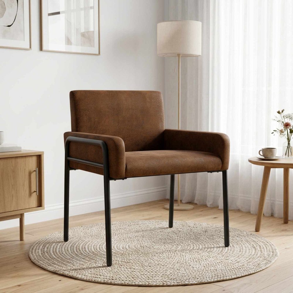 vidaXL Accentfåtölj Brun Konstmocka