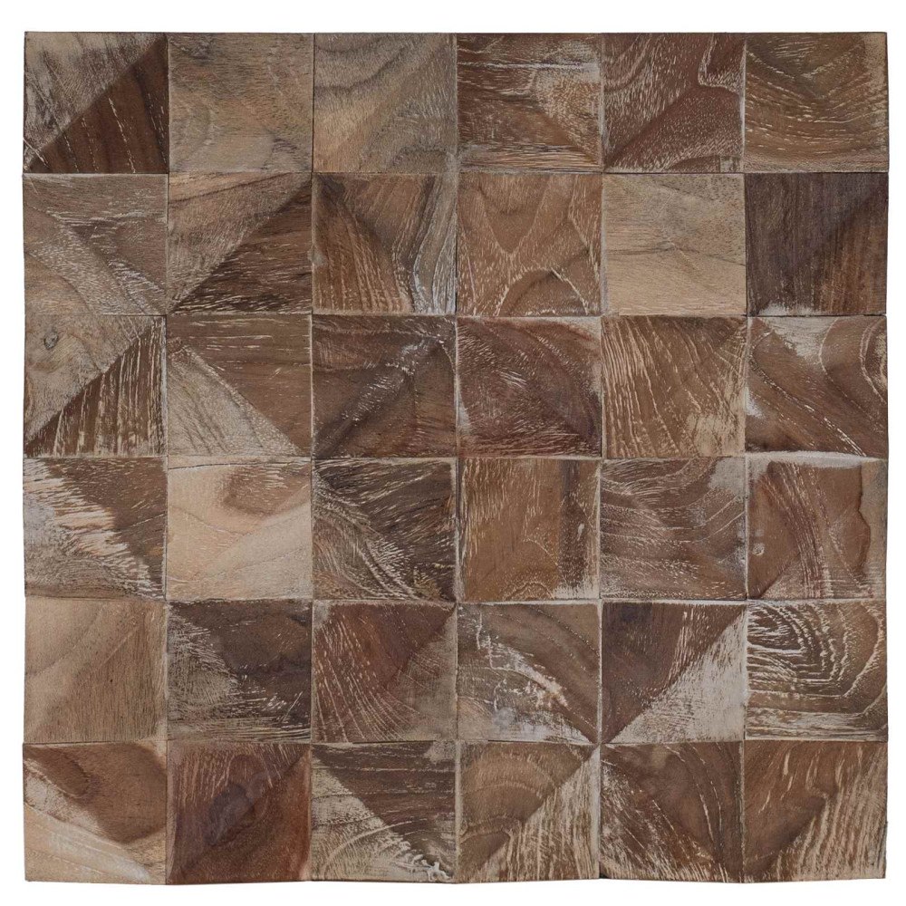 vidaXL Väggpaneler 11 st Vitvättad 30 x 30 x 1,7 cm Massivt teakträ
