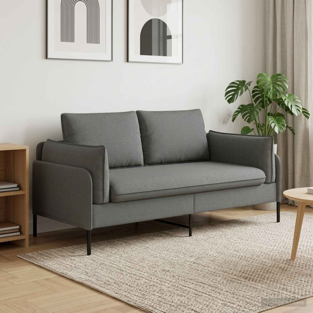 vidaXL 2-sits soffa Mörkgrå 188 x 81 x 89 cm Tyg
