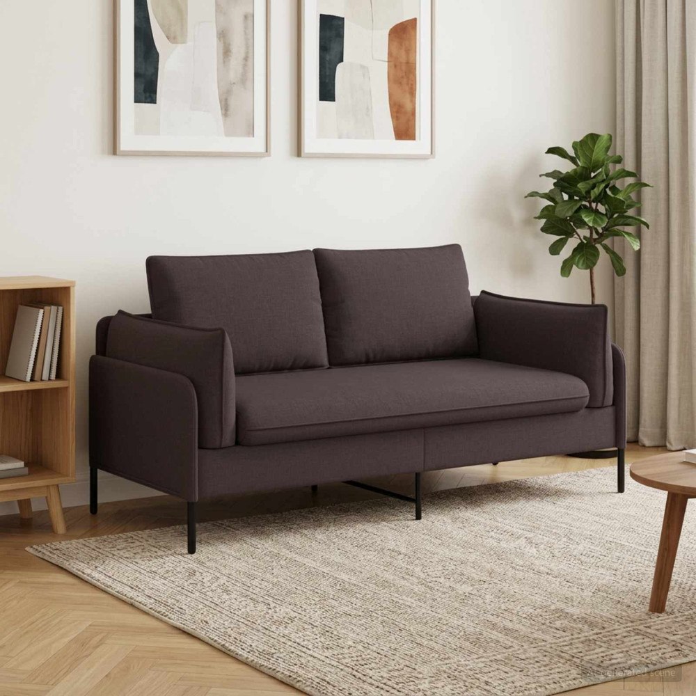 vidaXL 2-sits soffa Mörkbrun 188 x 81 x 89 cm Tyg