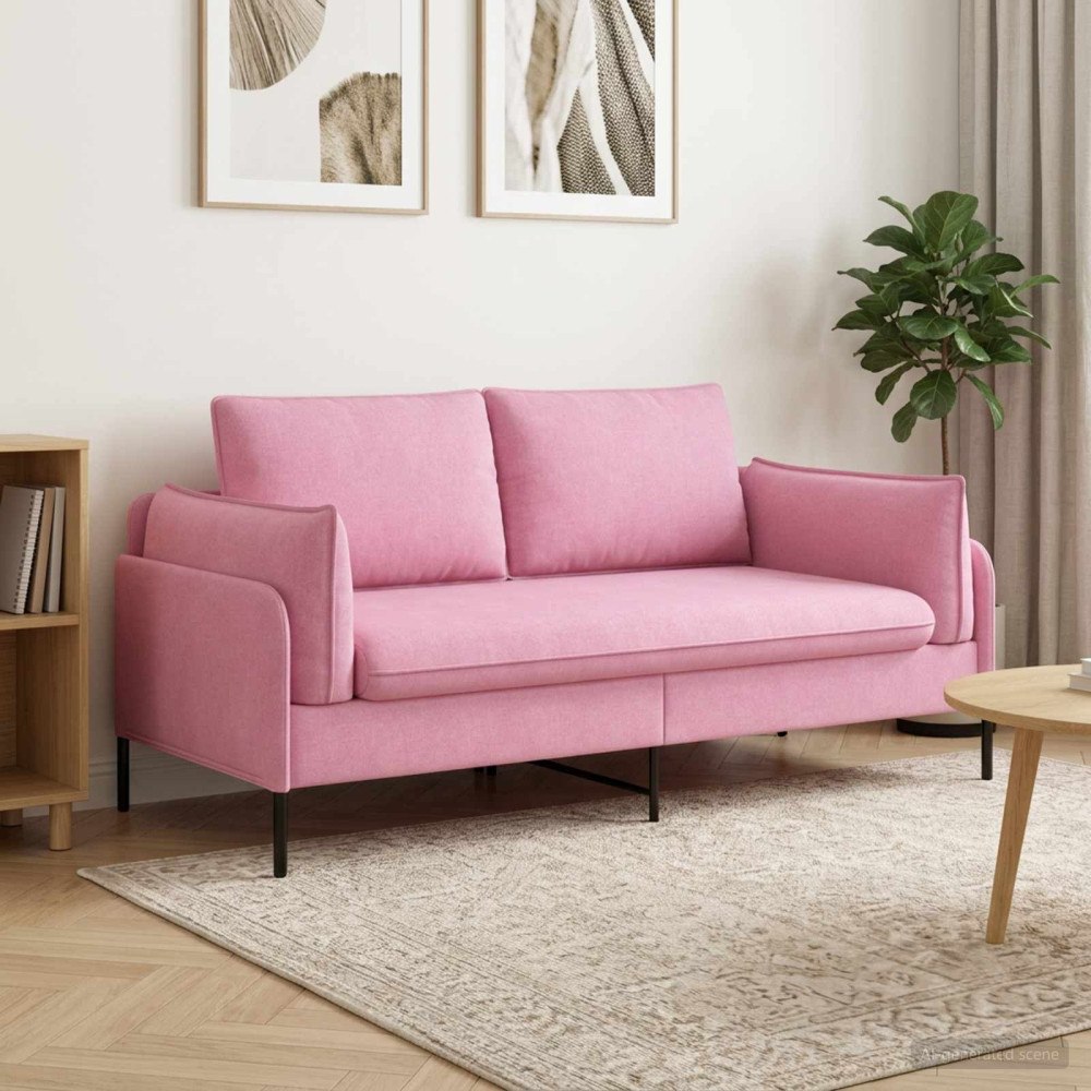 vidaXL 2-sits soffa Rosa 188 x 81 x 89 cm Tyg