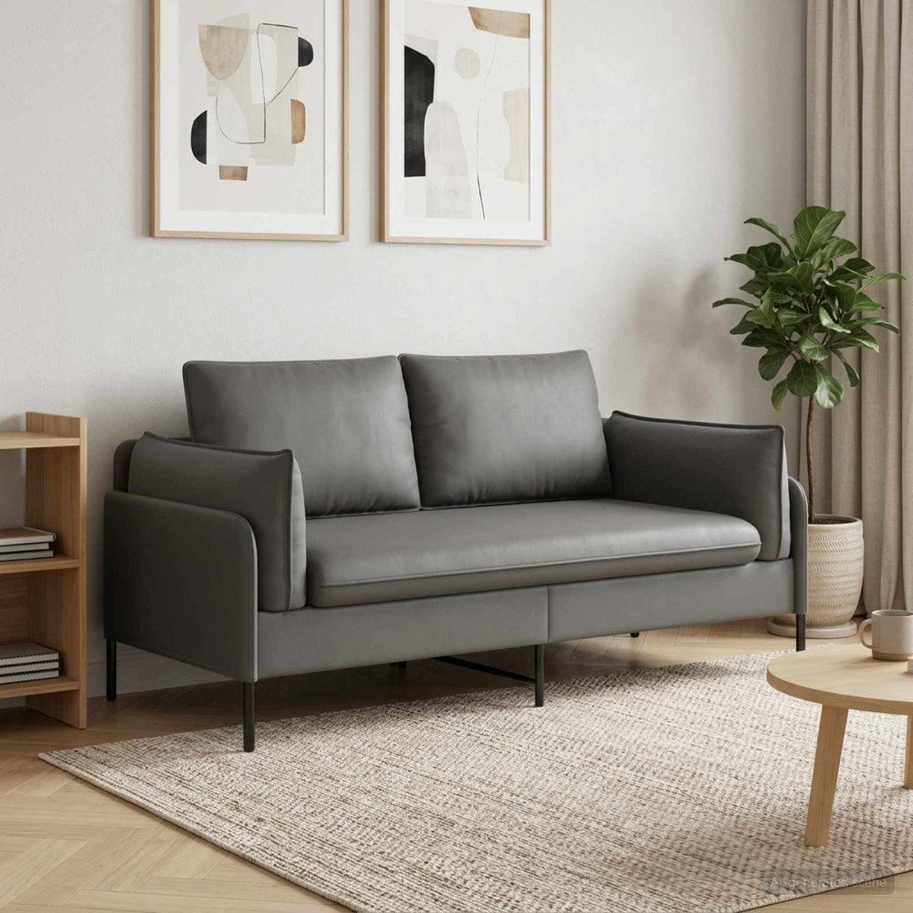 vidaXL 2-sits soffa 2-sits Mörkgrå 188 x 81 x 89 cm Sammet