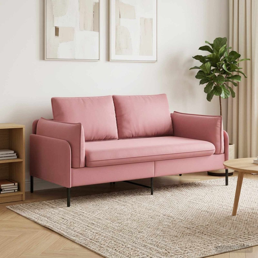 vidaXL 2-sits soffa 2-sits Rosa 188 x 81 x 89 cm Sammet