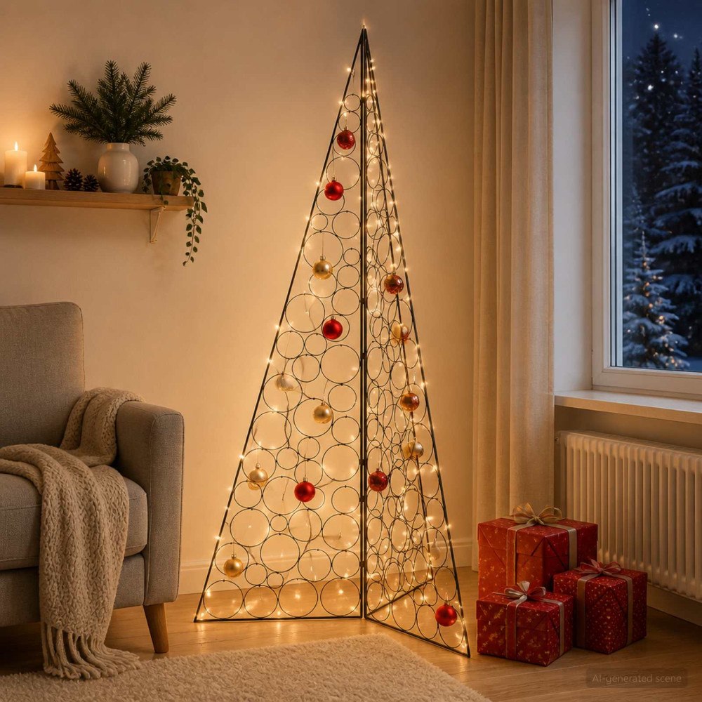 vidaXL Metall julgran KUOPIO 210 cm Stål Svart