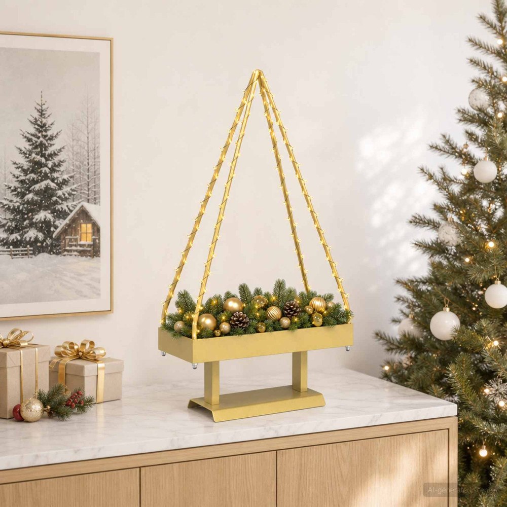 vidaXL Metall julgran KUOPIO 60 cm Stål Guld