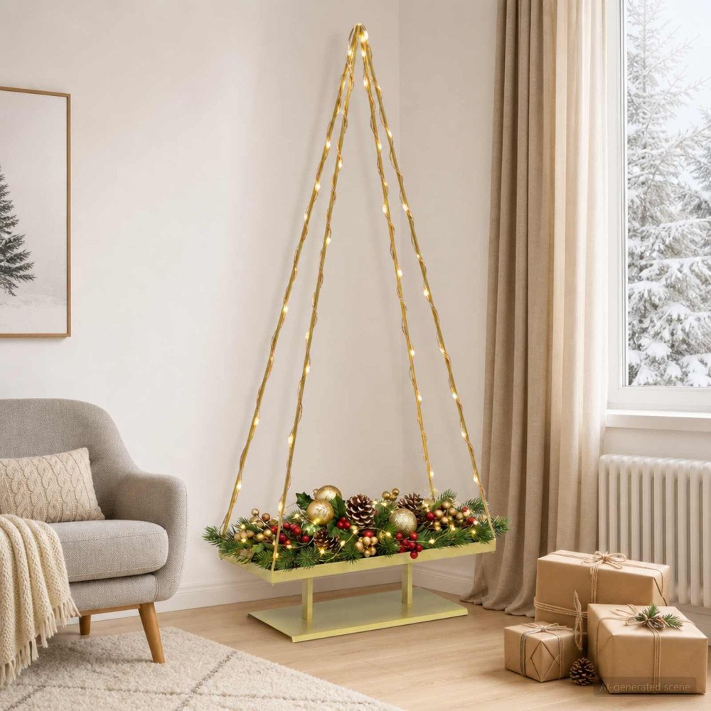 vidaXL Metall julgran KUOPIO 210 cm Stål Guld