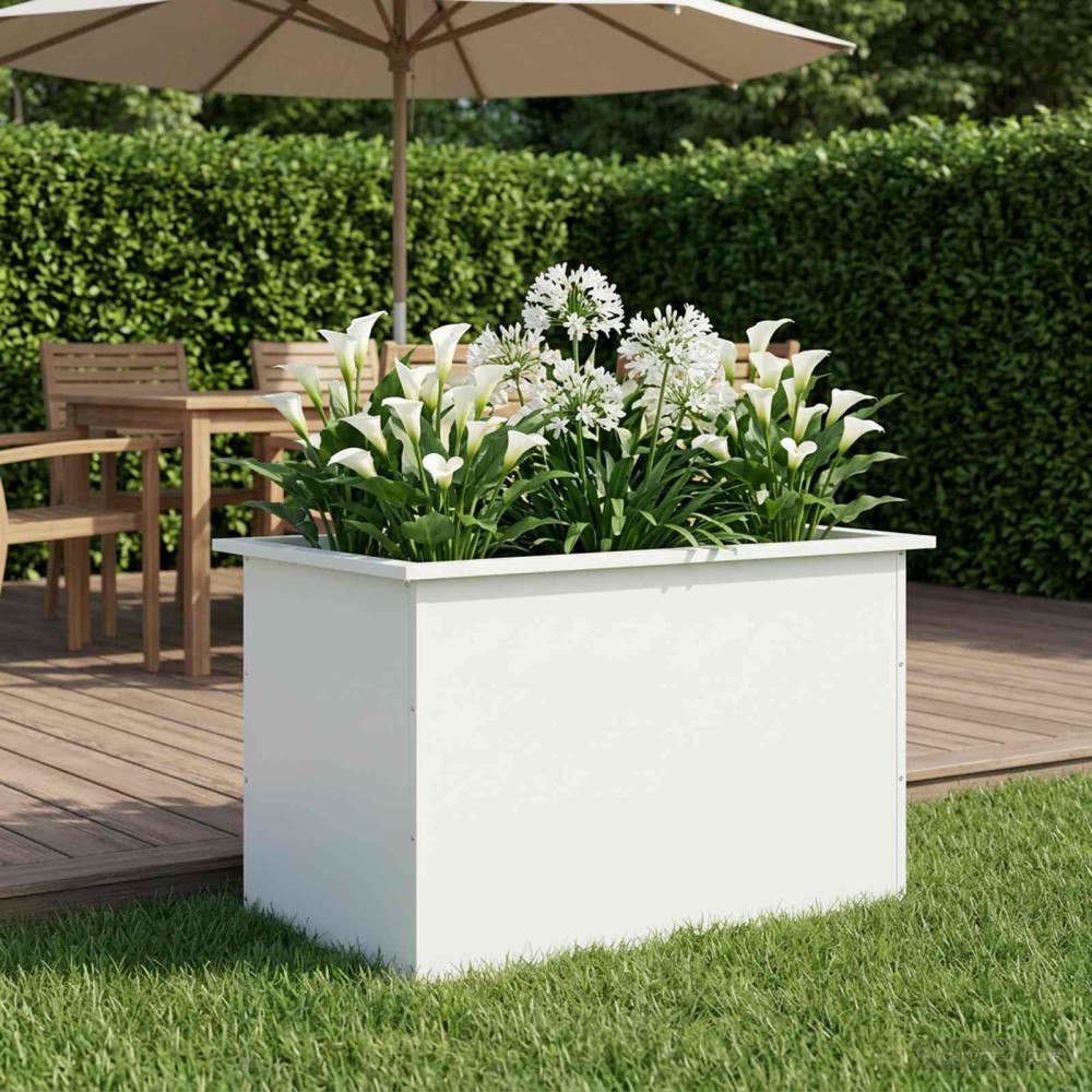vidaXL Odlingslåda med LED Vit 50 x 80 x 48 cm Stål