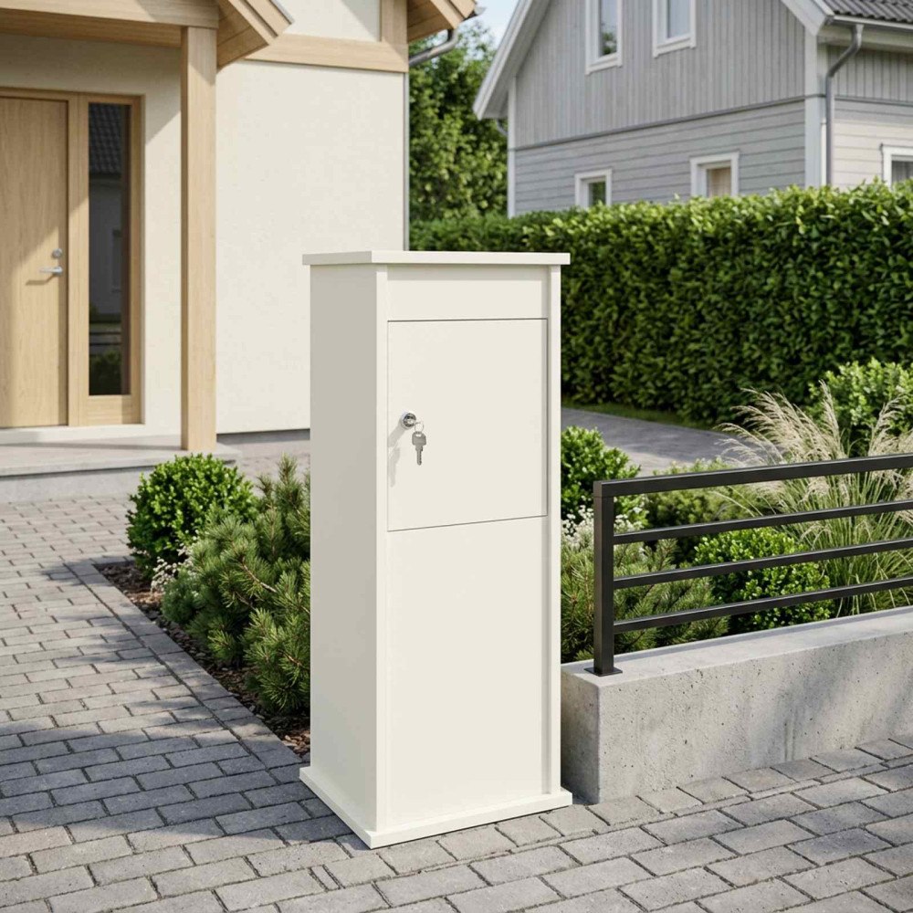 vidaXL brevlåda Vit 40 x 40 x 100 cm Stål