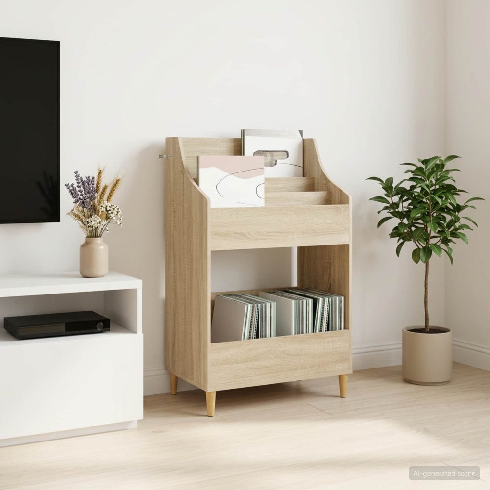 vidaXL Mediasyllar Sonoma-ek 70,5 x 46 x 112 cm Konstruerat trä