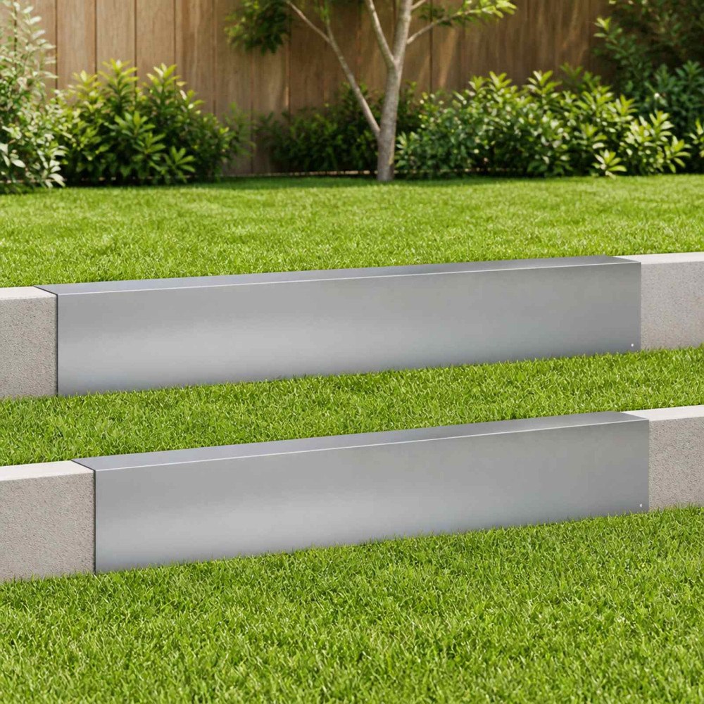 vidaXL Topprofil för rabattkant 2 st 100 x 10 x 15 cm