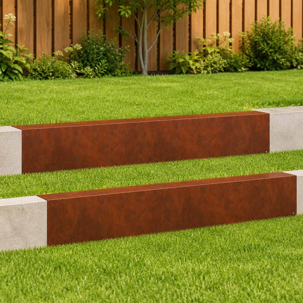 vidaXL Topprofil för rabattkant 2 st 100 x 10 x 15 cm
