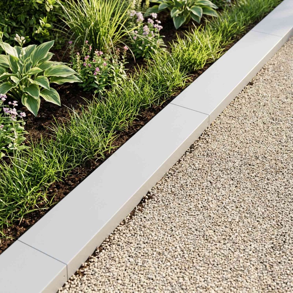 vidaXL Topprofil för rabattkant 2 st 100 x 20 x 5 cm Stål Vit