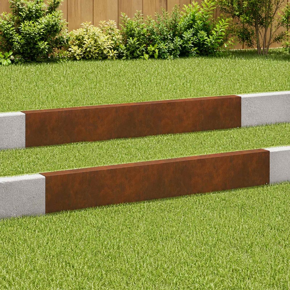vidaXL Topprofil för rabattkant 2 st 100 x 5 x 15 cm