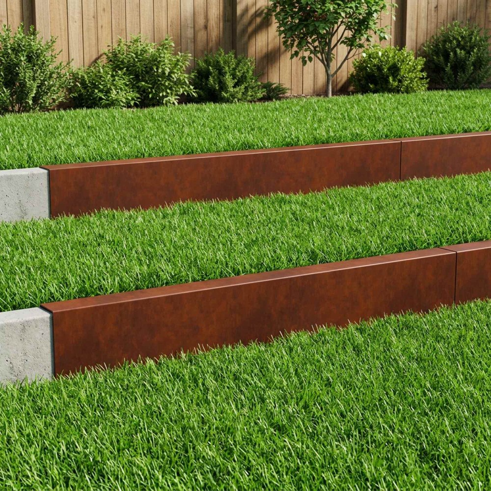 vidaXL Topprofil för rabattkant 10 st 100 x 5 x 15 cm