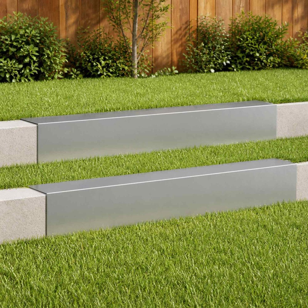 vidaXL Topprofil för rabattkant 2 st 100 x 15 x 15 cm
