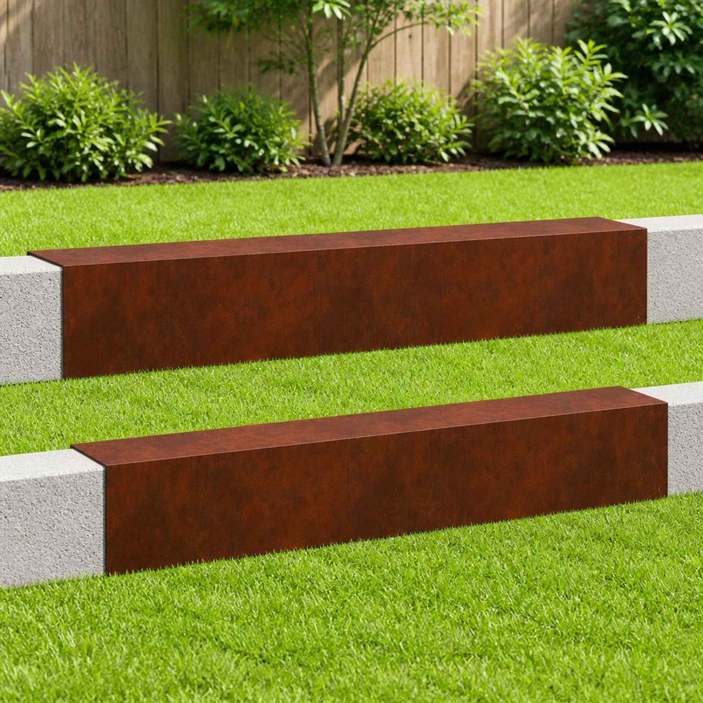 vidaXL Topprofil för rabattkant 2 st 100 x 15 x 15 cm