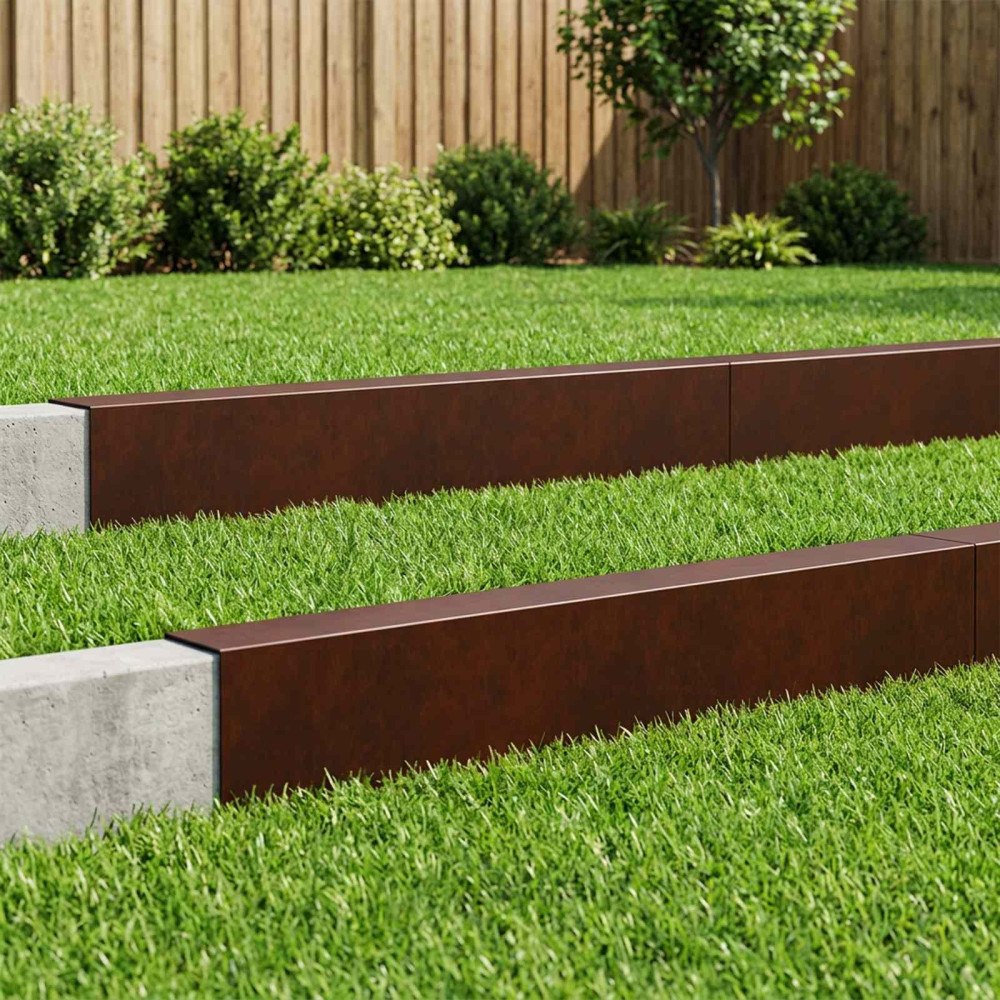 vidaXL Topprofil för rabattkant 10 st 100 x 15 x 15 cm