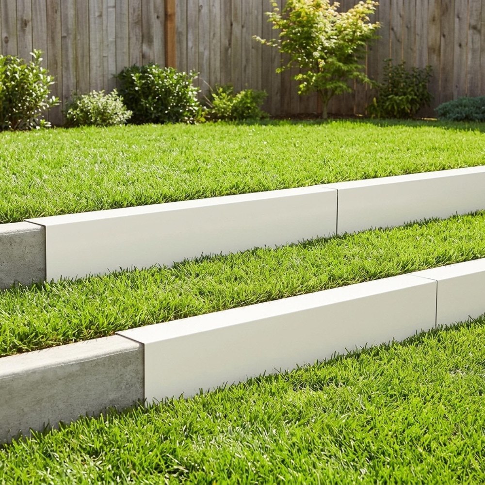 vidaXL Topprofil för rabattkant 10 st 100 x 20 x 15 cm Stål Vit
