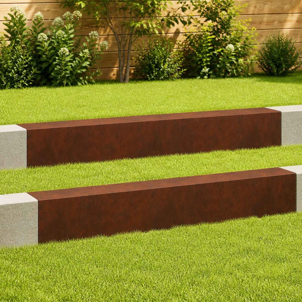 vidaXL Topprofil för rabattkant 2 st 100 x 20 x 15 cm