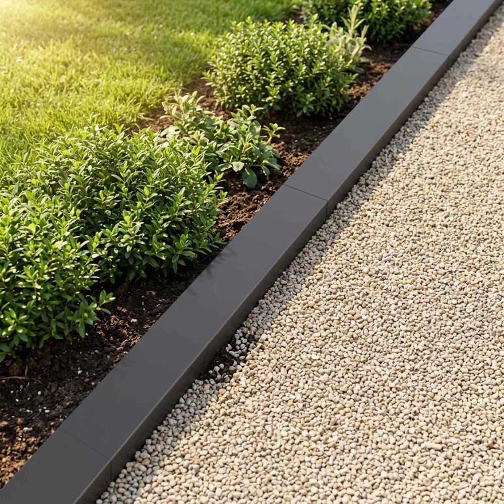 vidaXL Topprofil för rabattkant 10 st 100 x 10 x 5 cm Stål Svart