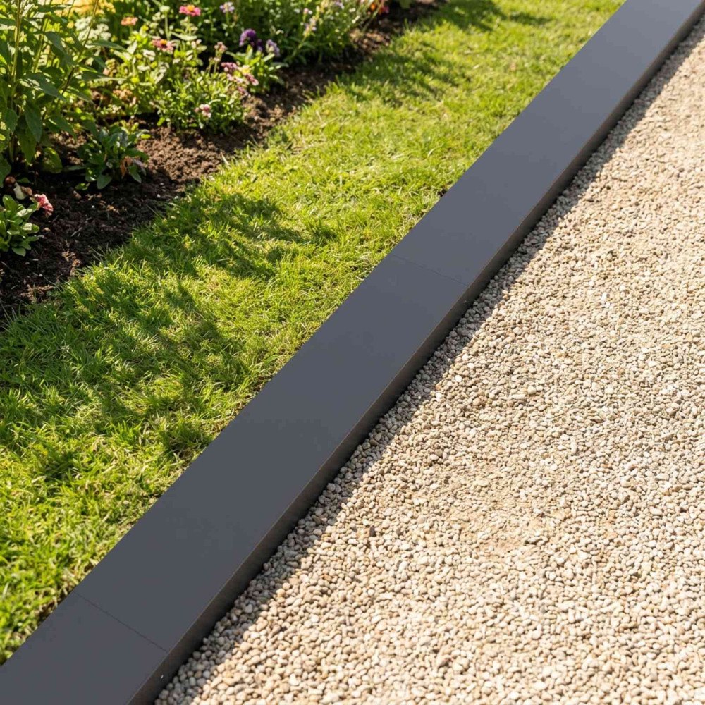 vidaXL Topprofil för rabattkant 10 st 100 x 15 x 5 cm Stål Antracit
