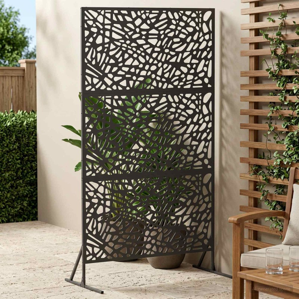 vidaXL Avskärmningsskärm 100 x 50 x 180 cm Stål Svart