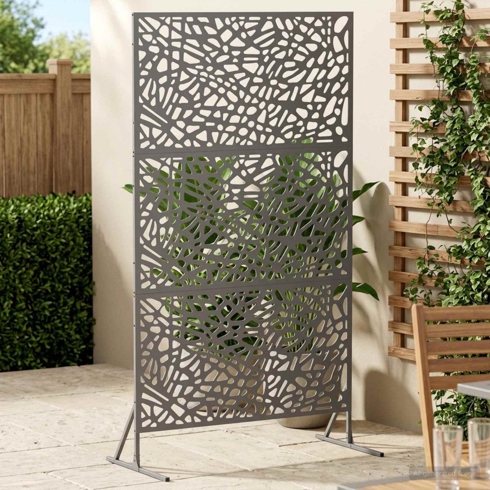 vidaXL Avskärmningsskärm 100 x 50 x 180 cm Stål Antracit