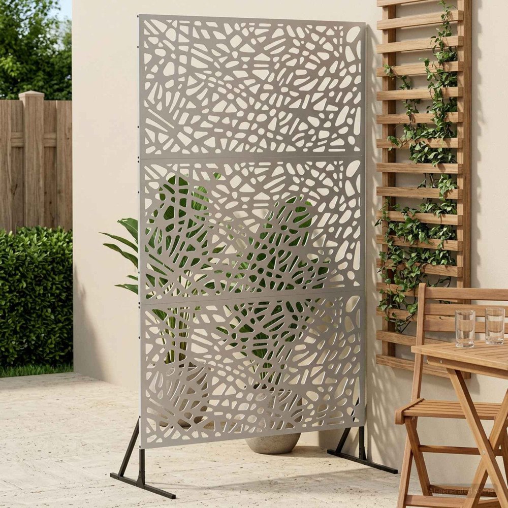 vidaXL Avskärmningsskärm 100 x 50 x 180 cm Galvaniserat stål Silver