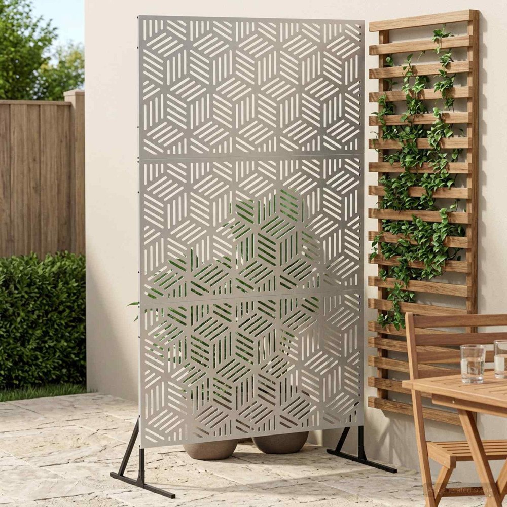 vidaXL Avskärmningsskärm 100 x 50 x 180 cm Rostfritt stål Silver