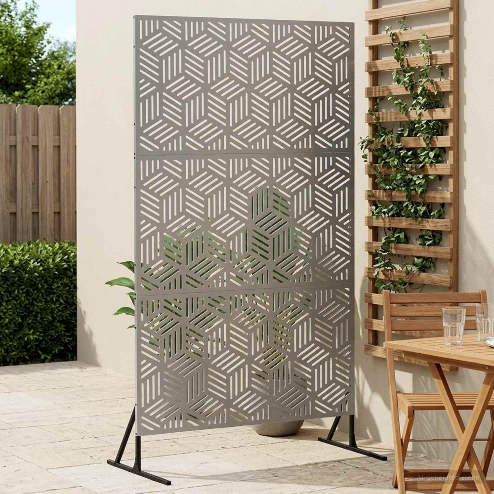 vidaXL Avskärmningsskärm 100 x 50 x 180 cm Galvaniserat stål Silver