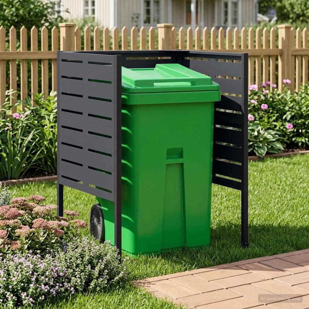vidaXL Soptunneskärm 85 x 85 x 113 cm Stål Antracit