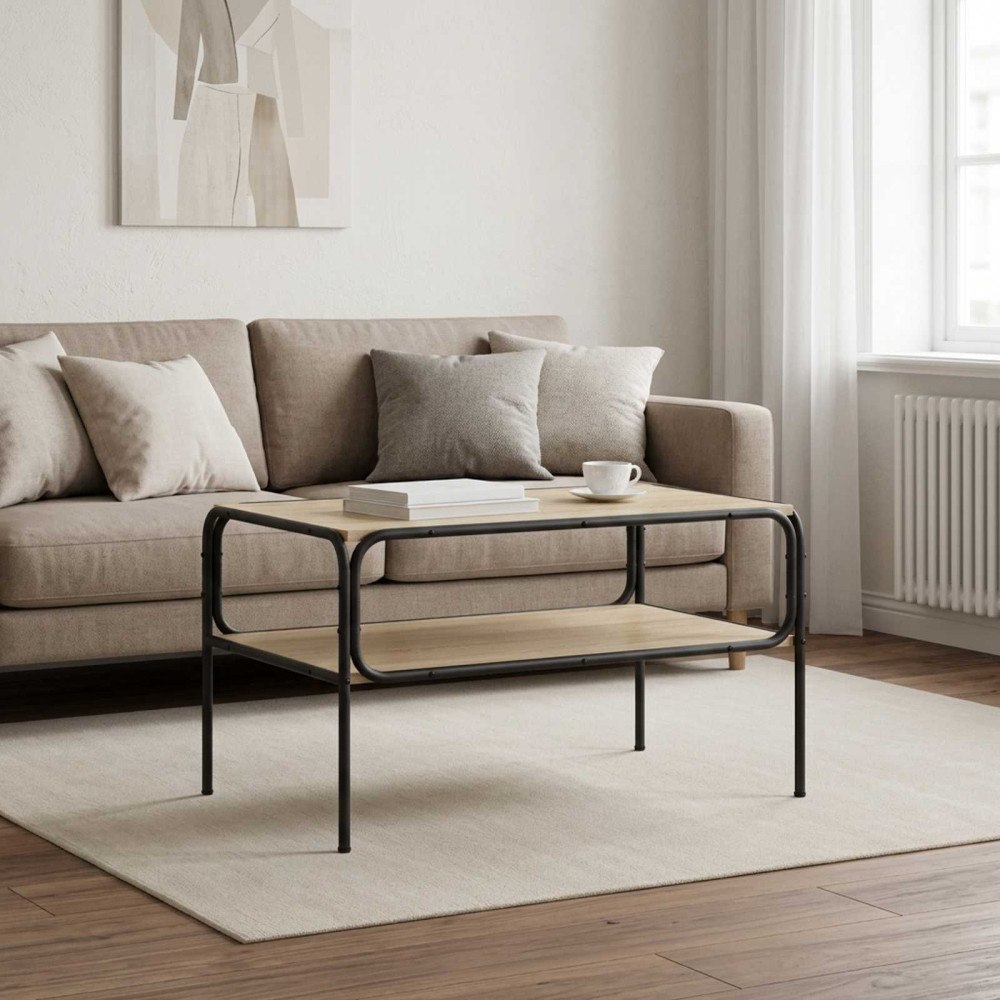 vidaXL Sidobord Sonoma-ek 100 x 50 x 46 cm Konstruerat trä