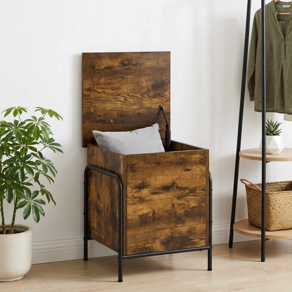 vidaXL Förvaringslåda Rökt ek 80 x 40 x 49,5 cm Konstruerat trä