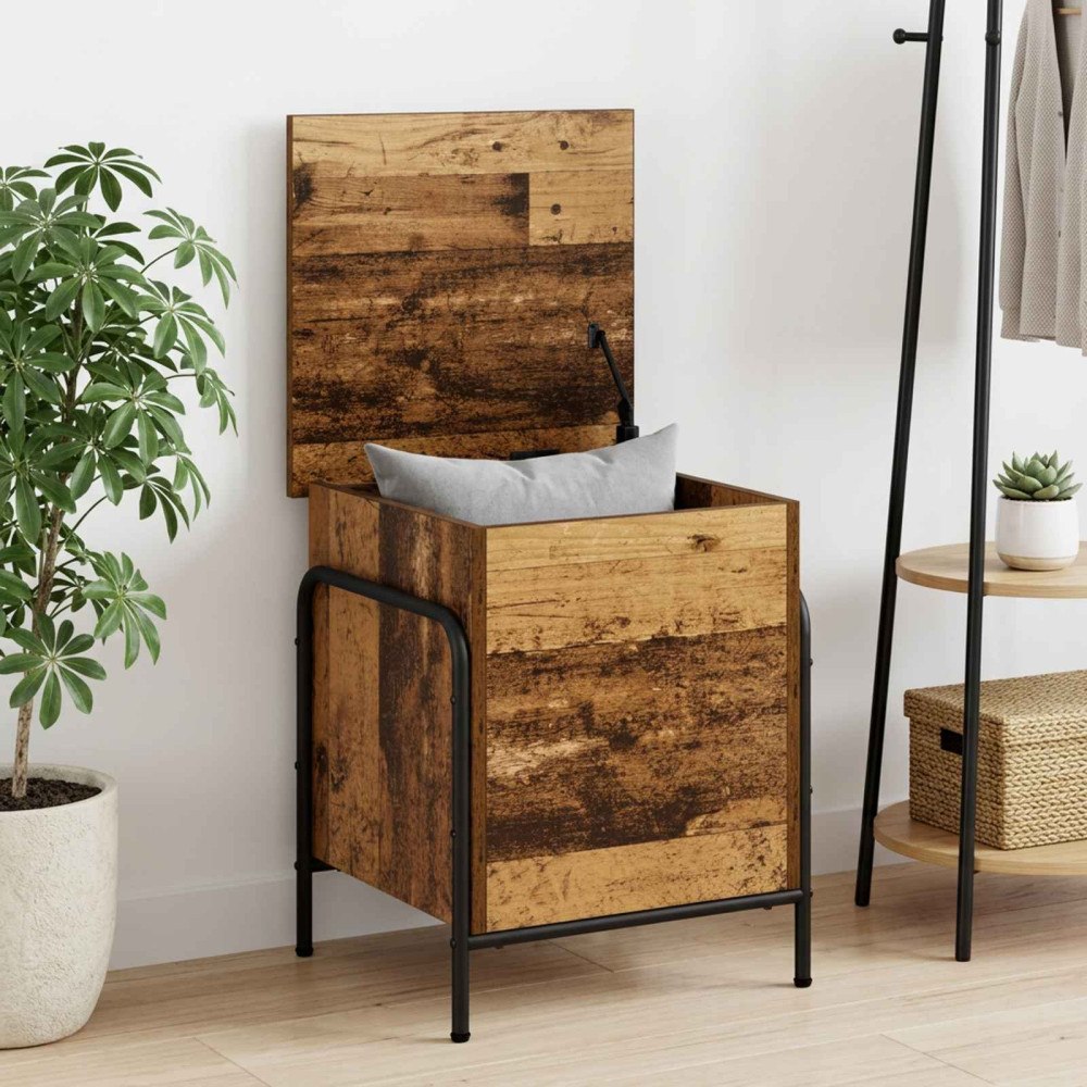 vidaXL Förvaringslåda Gammalt trä 80 x 40 x 49,5 cm Konstruerat trä