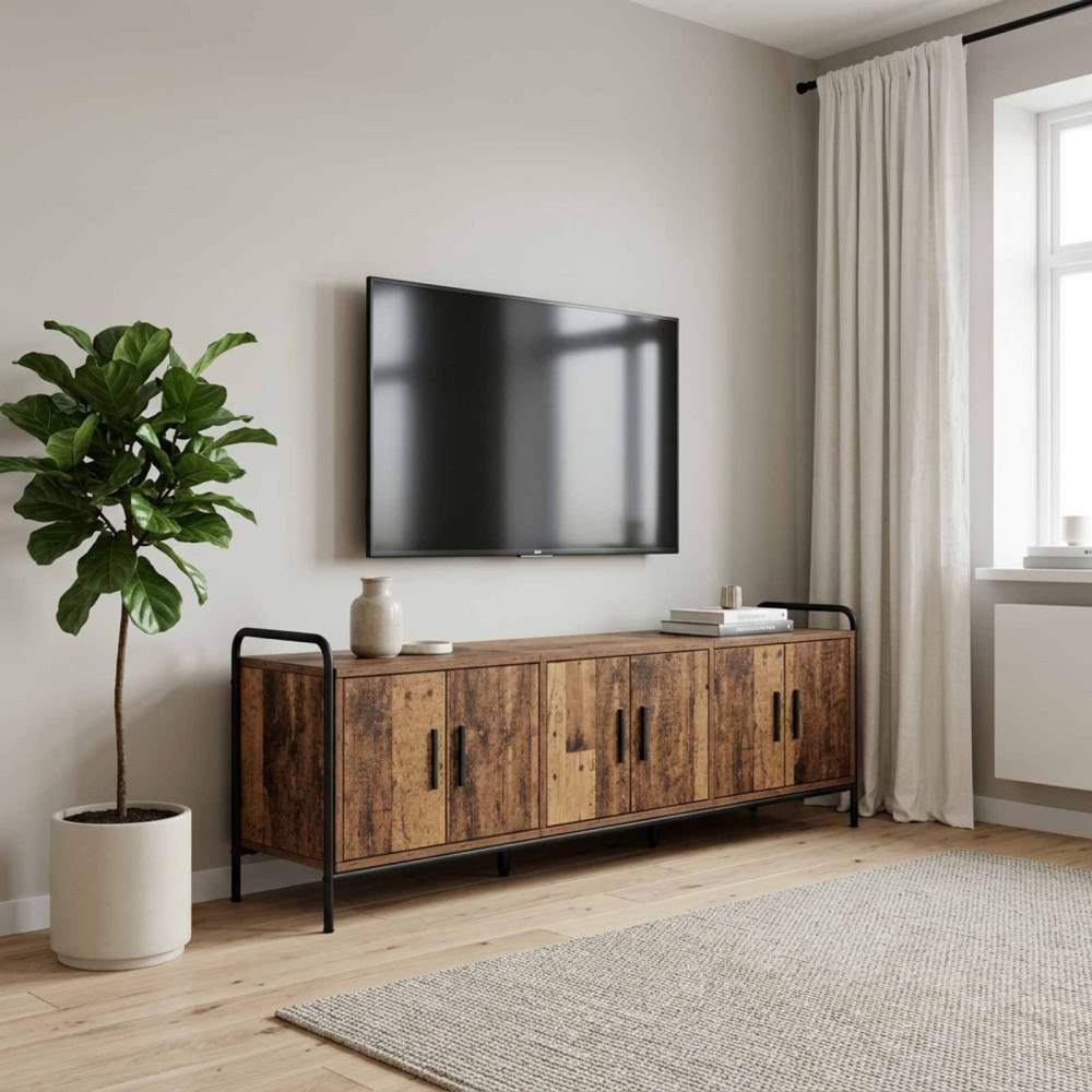 vidaXL TV-skåp 146 x 33 x 50 cm Gammalt trä Konstruerat trä