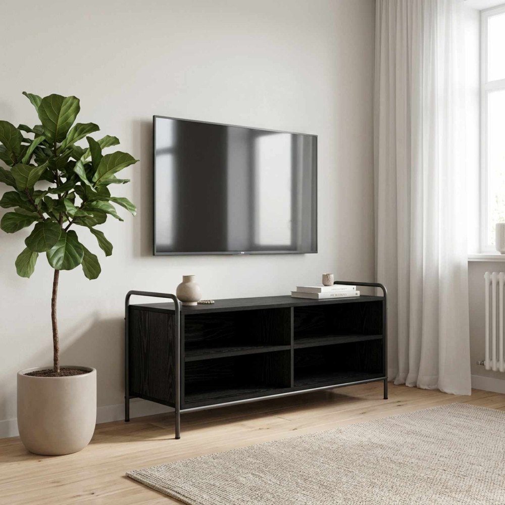 vidaXL TV-skåp 140 x 39,5 x 50 cm Svart ek Konstruerat trä