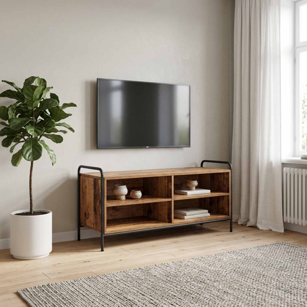 vidaXL TV-skåp 140 x 39,5 x 50 cm Gammalt trä Konstruerat trä
