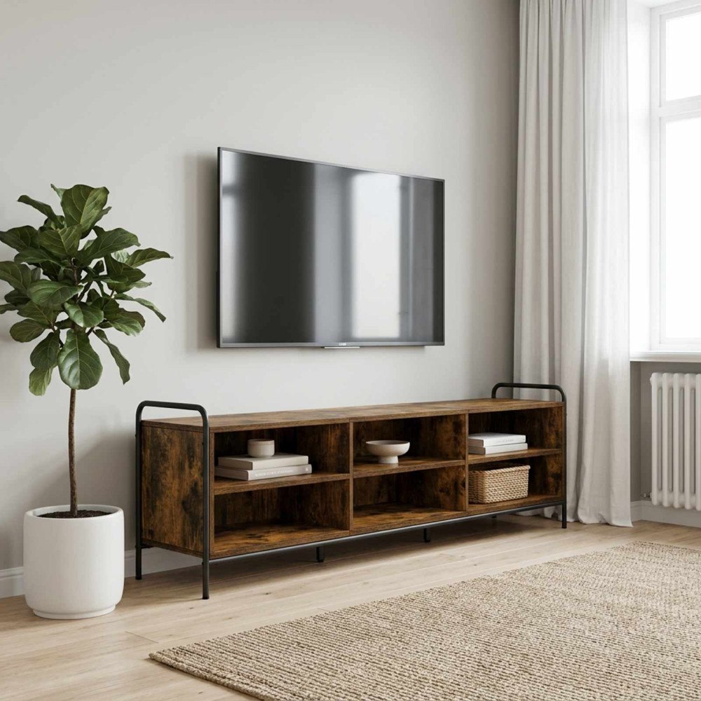 vidaXL TV-skåp 140 x 39,5 x 50 cm Rökt ek Konstruerat trä