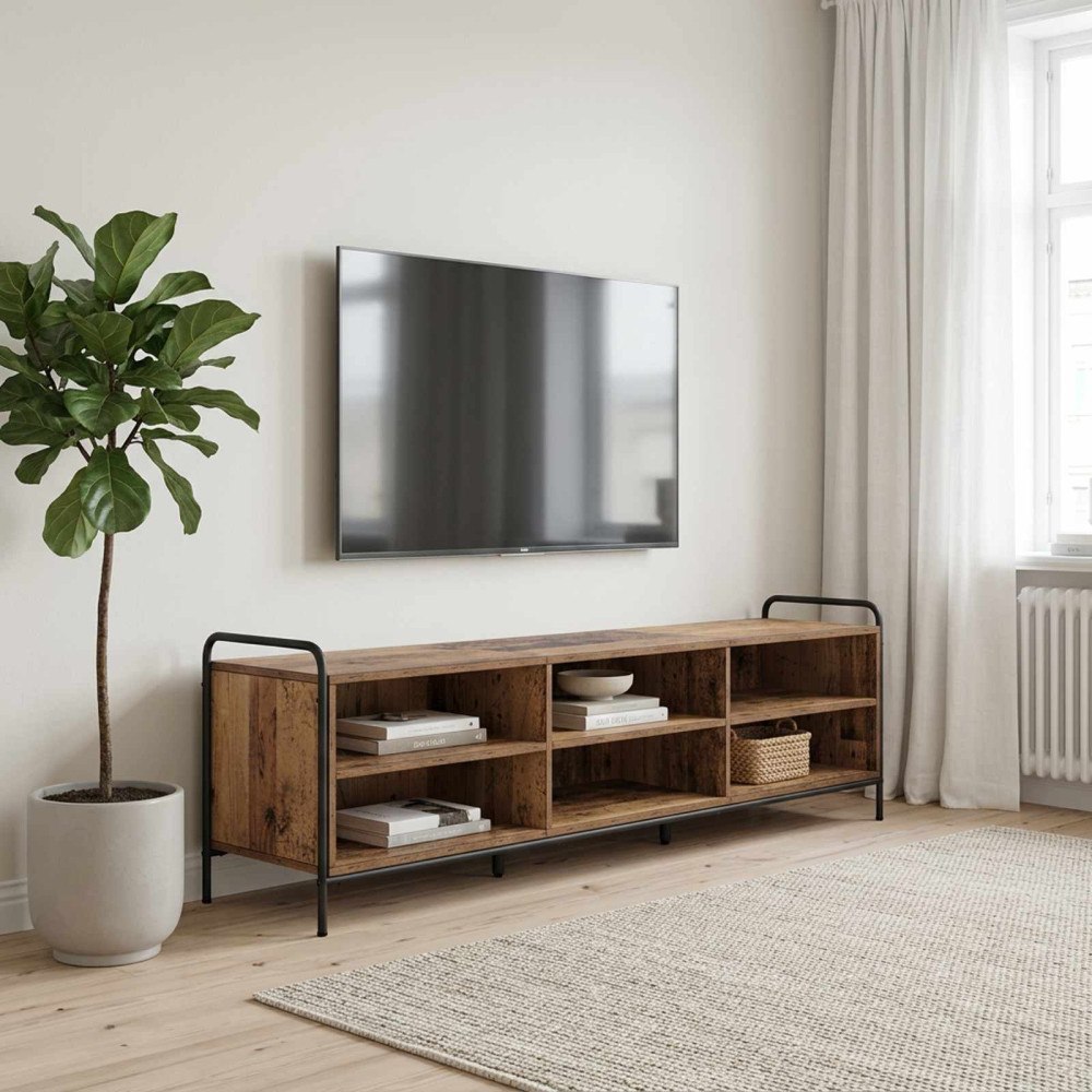 vidaXL TV-skåp 140 x 39,5 x 50 cm Gammalt trä Konstruerat trä
