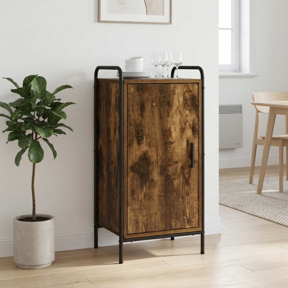 vidaXL Sideboard Rökt ek 97 x 33 x 81 cm Konstruerat trä