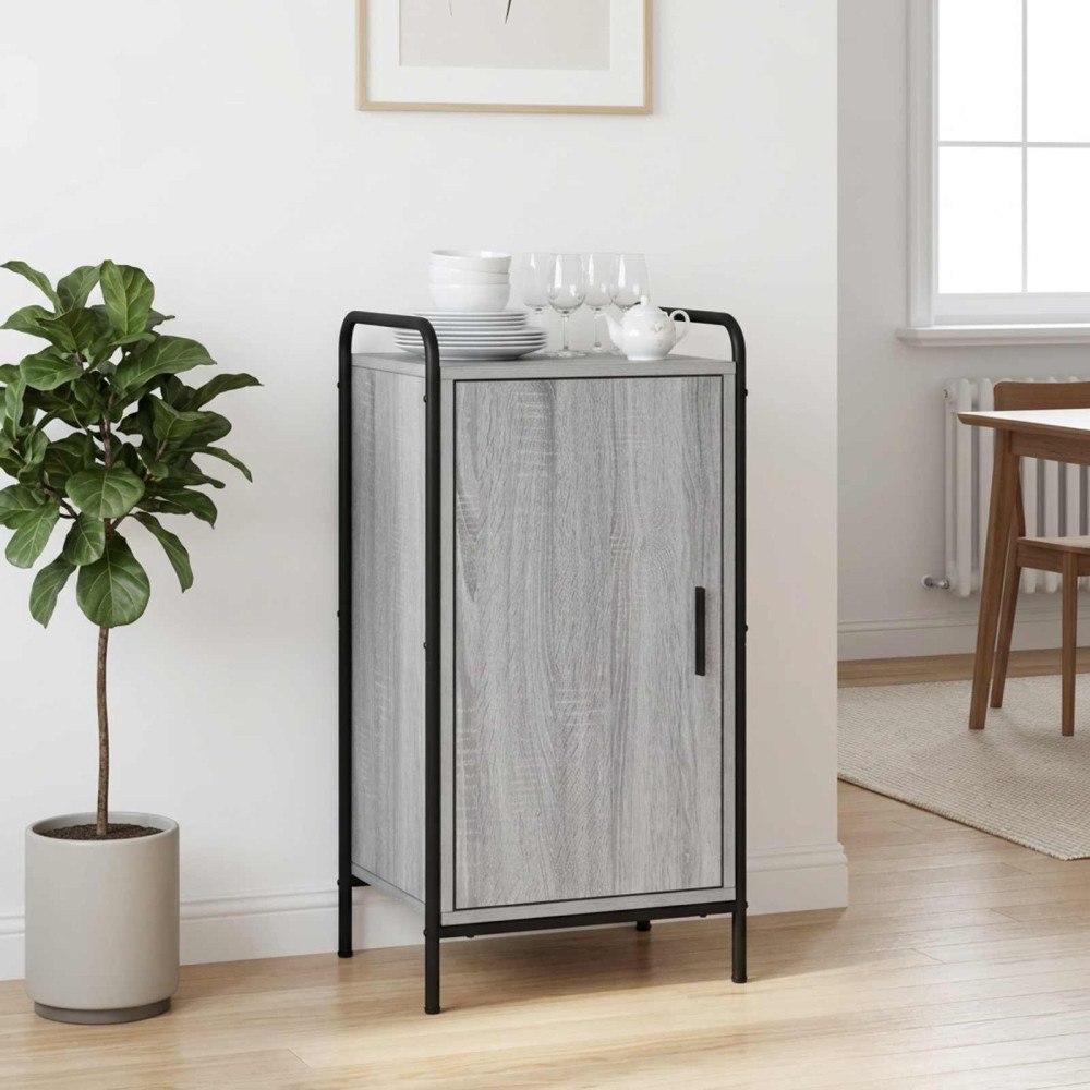 vidaXL Sideboard Grå Sonoma 97 x 33 x 81 cm Konstruerat trä
