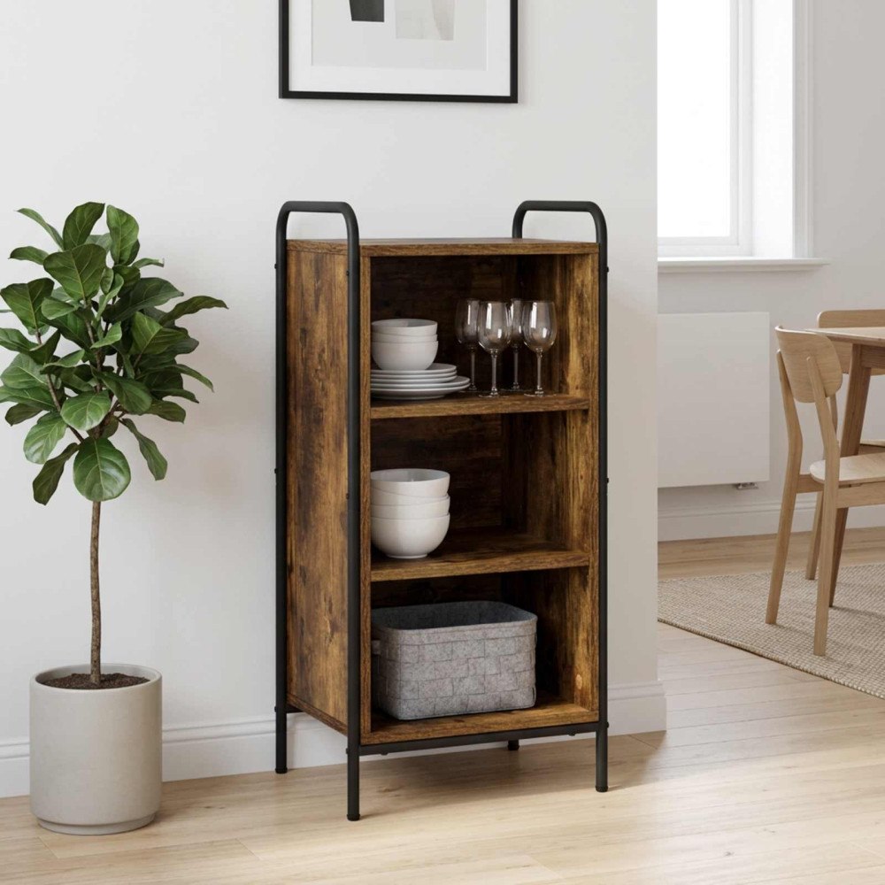 vidaXL Sideboard Rökt ek 97 x 33 x 81 cm Konstruerat trä
