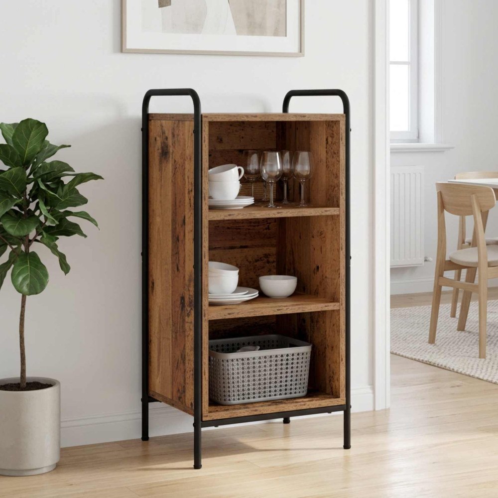 vidaXL Sideboard Gammalt trä 97 x 33 x 81 cm Konstruerat trä