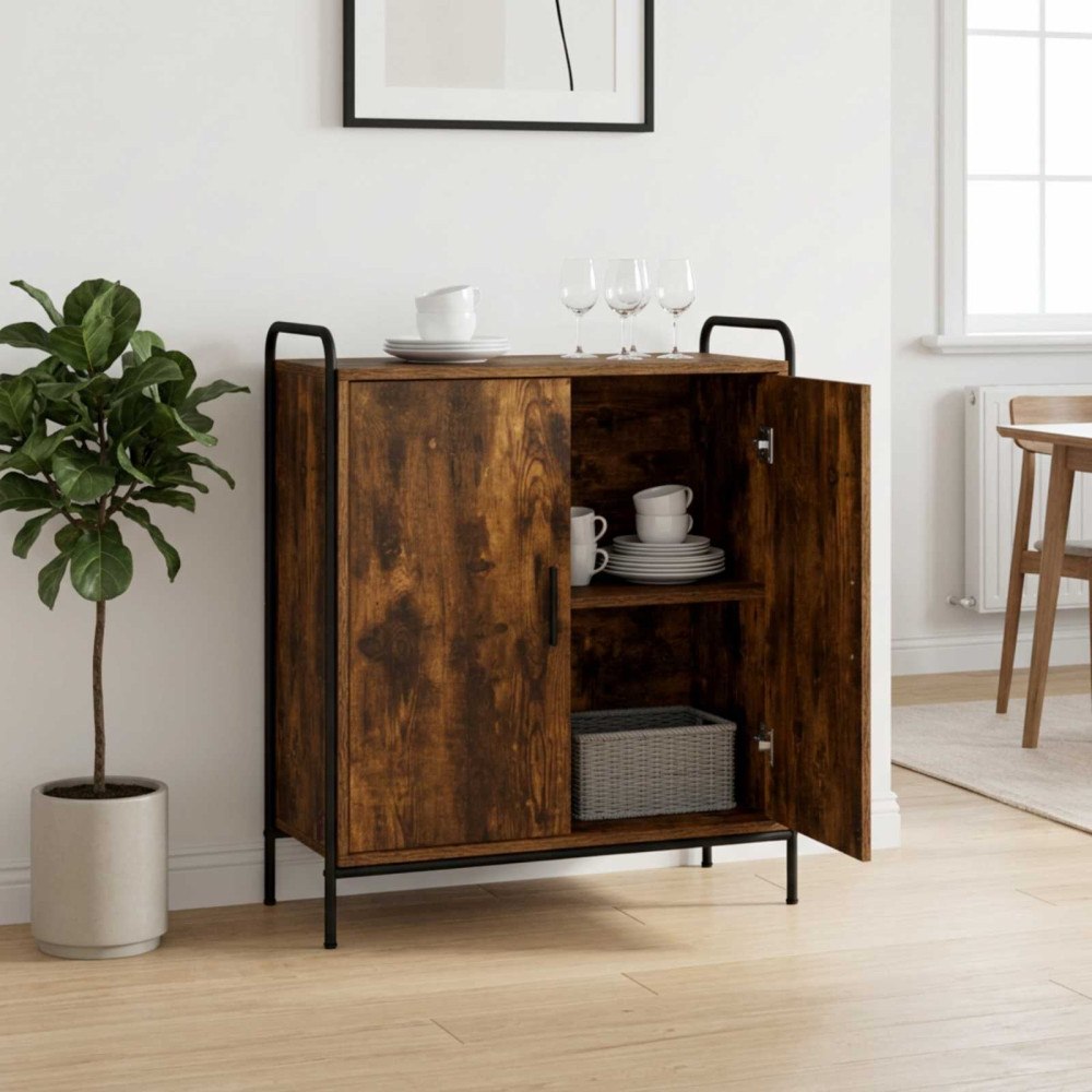 vidaXL Sideboard Rökt ek 97 x 33 x 81 cm Konstruerat trä