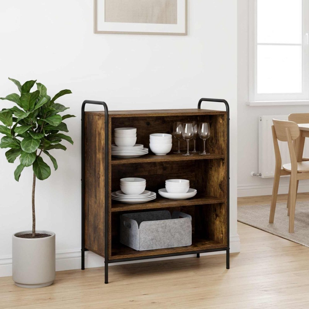 vidaXL Sideboard Rökt ek 97 x 33 x 81 cm Konstruerat trä